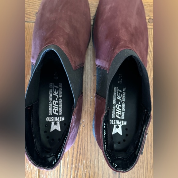 Mephisto Lyana Ankle Boots W Sz.11 Wine Nubuck Leather Comfort Chelsea Boots - Picture 6 of 14